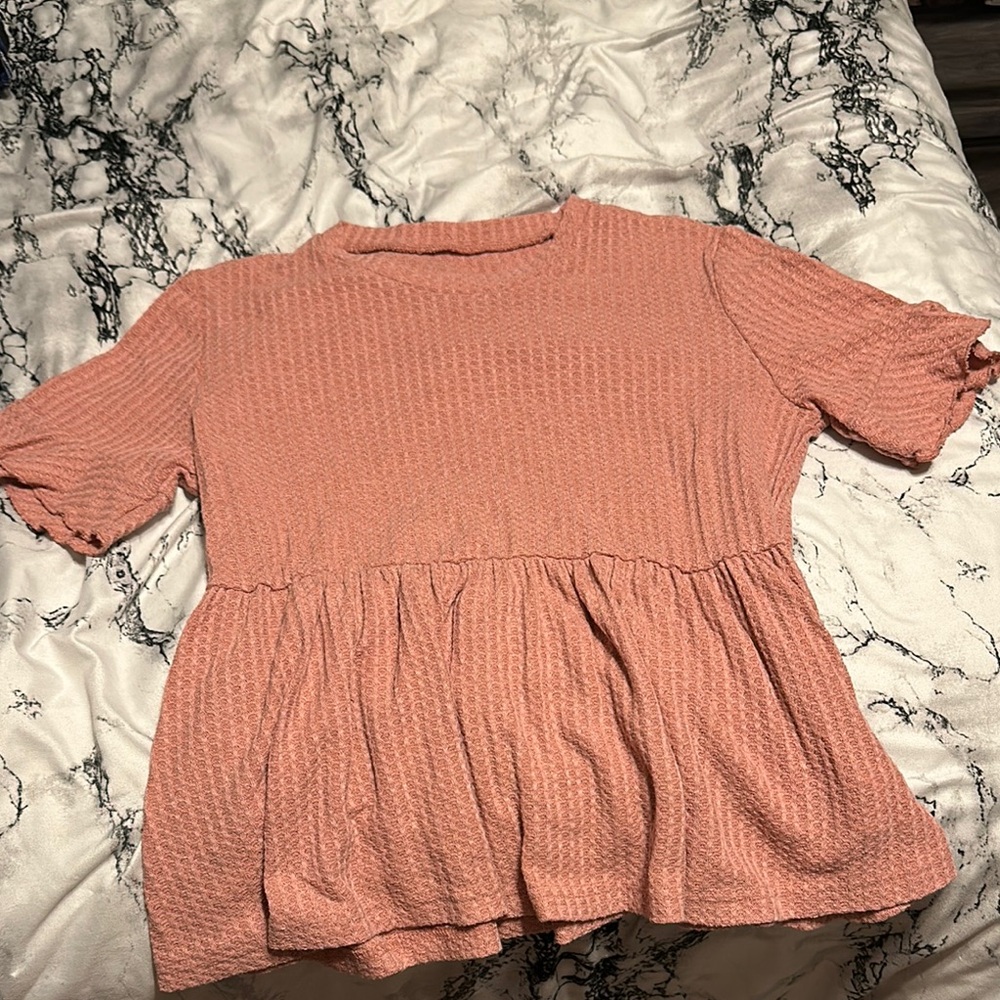 Women's Pink Textured Top